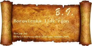 Borovicska Ilárion névjegykártya